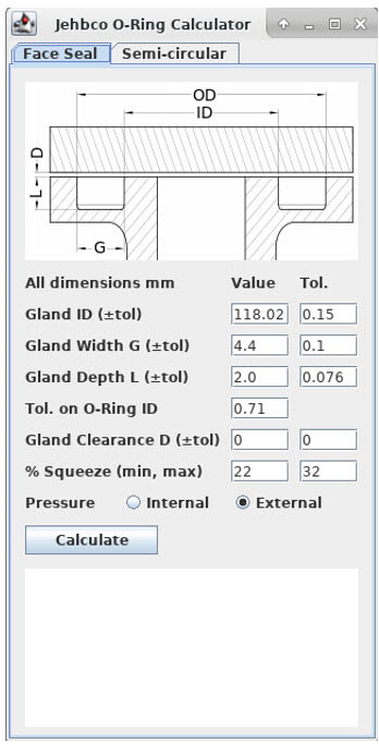 Figure-2 A sneak peek of our o-ring design software with Jehbco Silicones